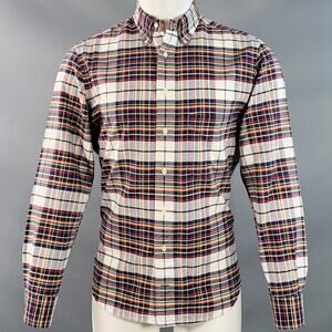 GITMAN VINTAGE M Multi Color Plaid Cotton Button Down Collar Long Sleeve Shirt